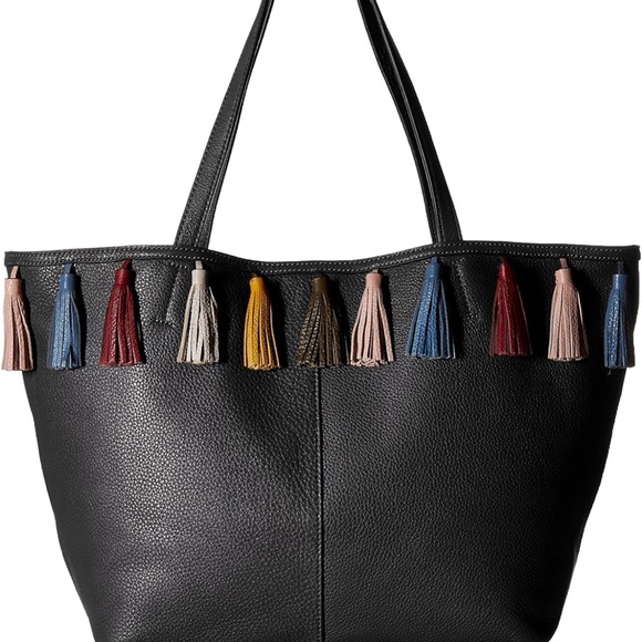 Rebecca Minkoff Handbags - Rebecca Minkoff Navy Leather Tote with Multicolor Tassels
